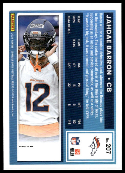 Jahdae Barron 2025 Donruss Optic #207 Stars RC
