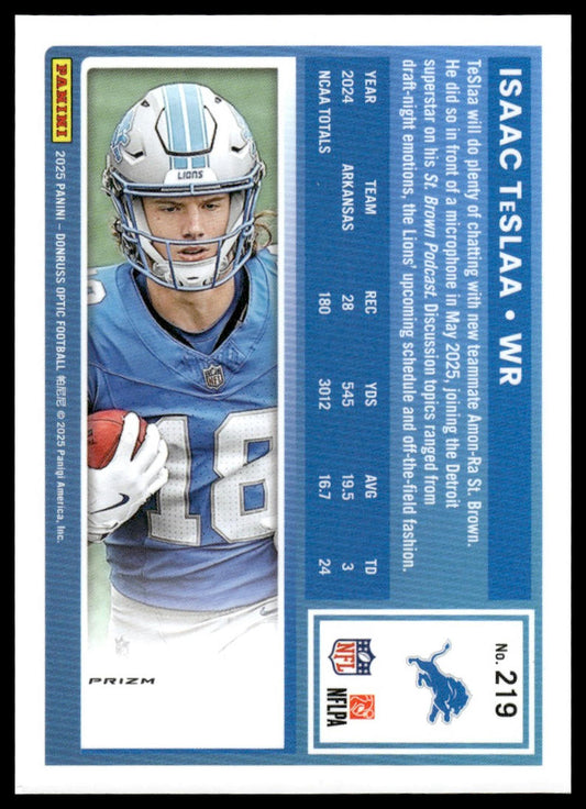 Isaac TeSlaa 2025 Donruss Optic #219 Blue Hyper RC