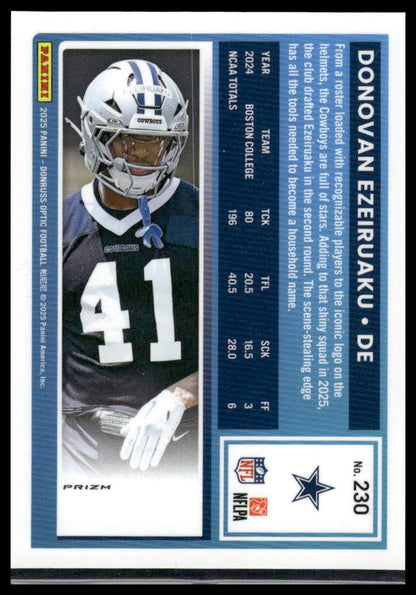 Donovan Ezeiruaku 2025 Donruss Optic #230 Pink RC