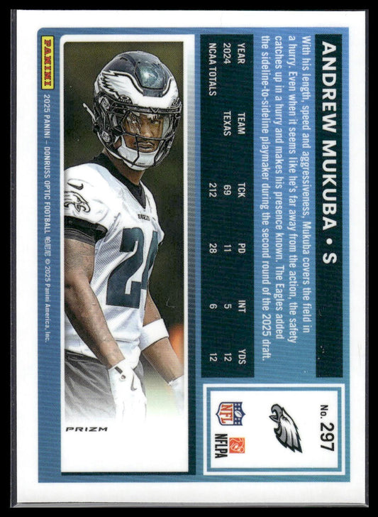 Andrew Mukuba 2025 Donruss Optic #297 Orange RC