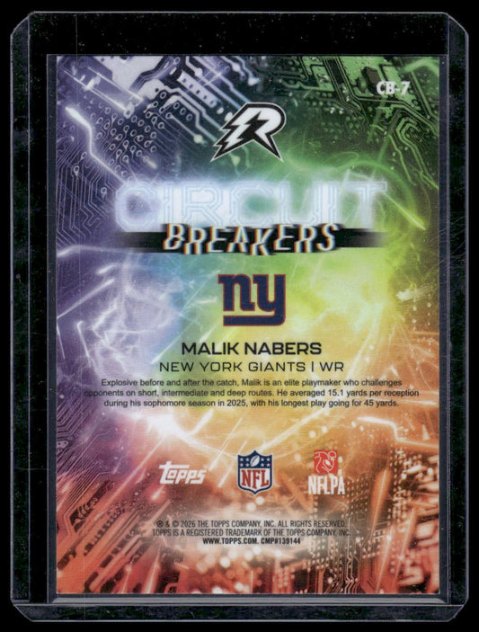2025 Topps Resurgence #CB-7 Malik Nabers Circuit Breakers