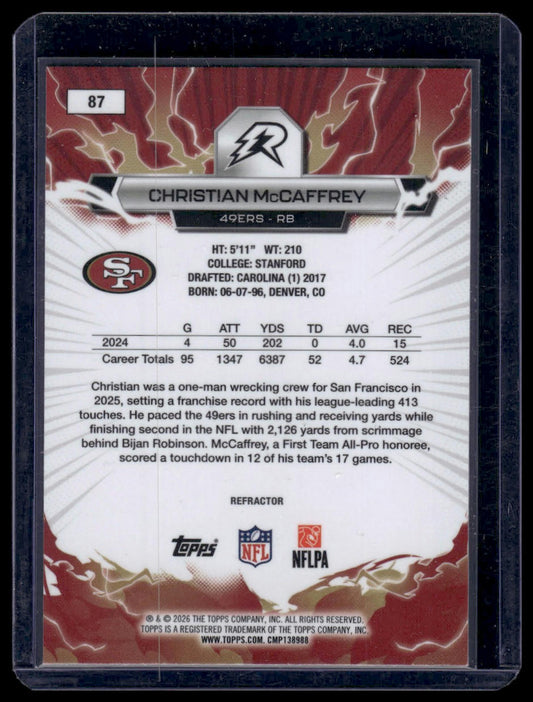 2025 Topps Resurgence #87 Christian McCaffrey Refractor