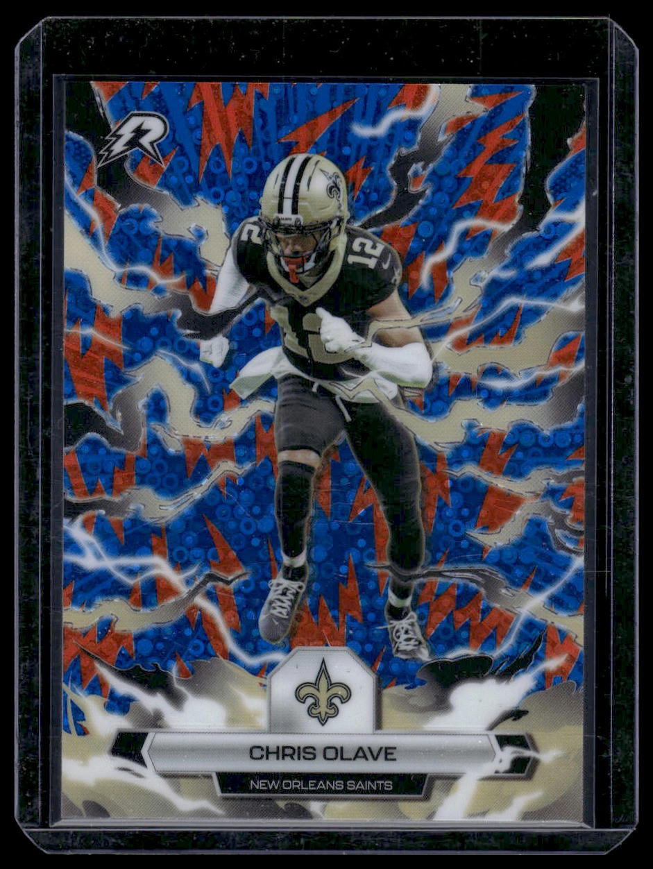 2025 Topps Resurgence #69 Chris Olave Blue & Orange Spark Refractor