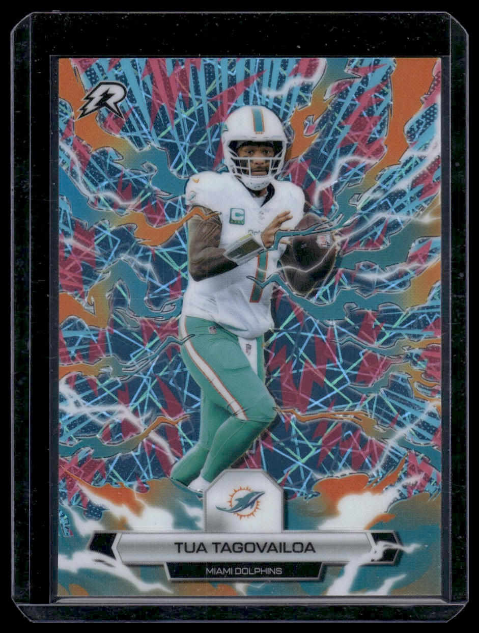 2025 Topps Resurgence #60 Tua Tagovailoa Sky Blue & Pink Shock Refractor