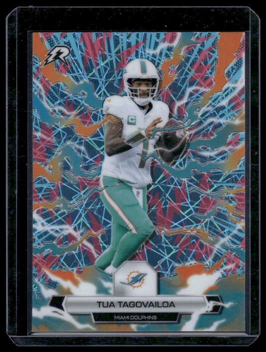 2025 Topps Resurgence #60 Tua Tagovailoa Sky Blue & Pink Shock Refractor