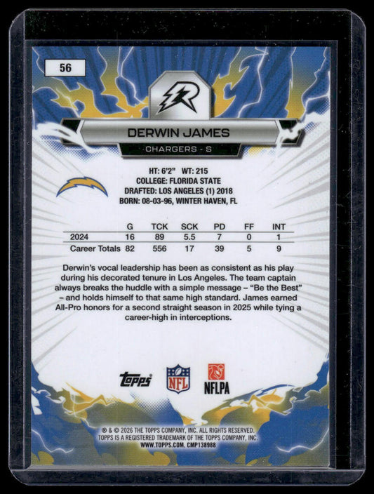2025 Topps Resurgence #56 Derwin James Sky Blue & Pink Shock Refractor