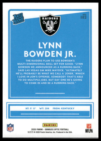 Lynn Bowden Jr. 2020 Donruss Optic #182 Holo RC