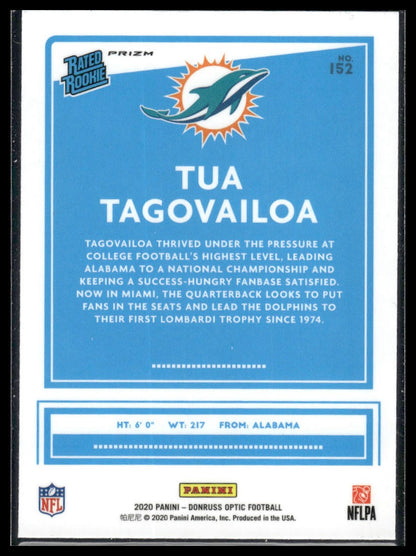 Tua Tagovailoa 2020 Donruss Optic #152 Purple Shock RC
