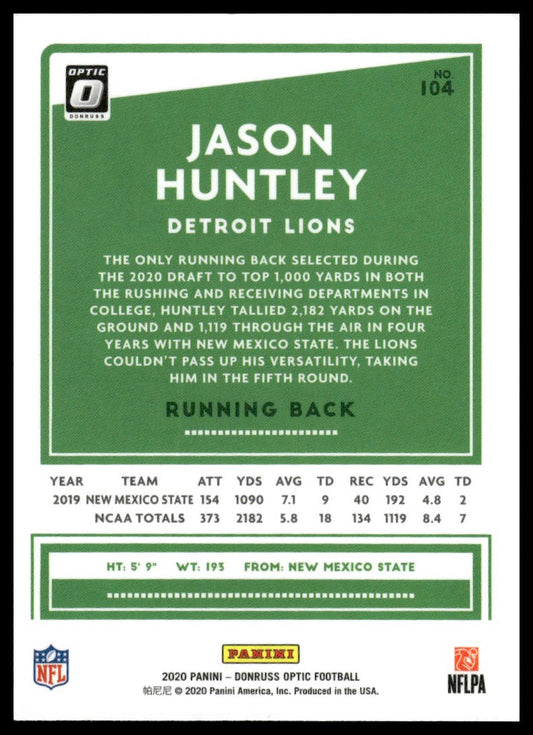Jason Huntley 2020 Donruss Optic #104 Pink RC