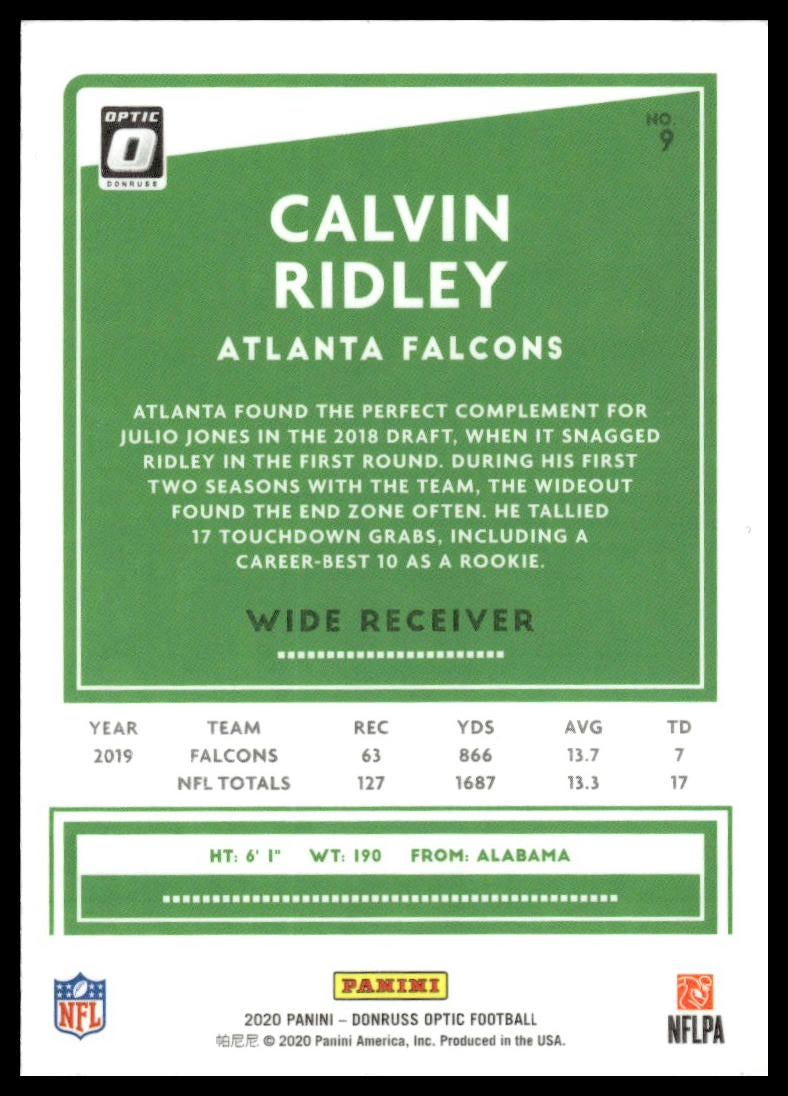 Calvin Ridley 2020 Donruss Optic #9 Holo