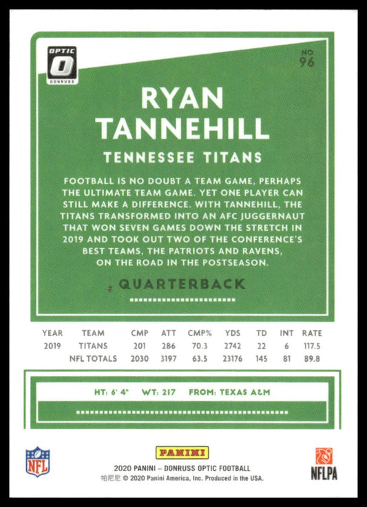 Ryan Tannehill 2020 Donruss Optic #96 Holo