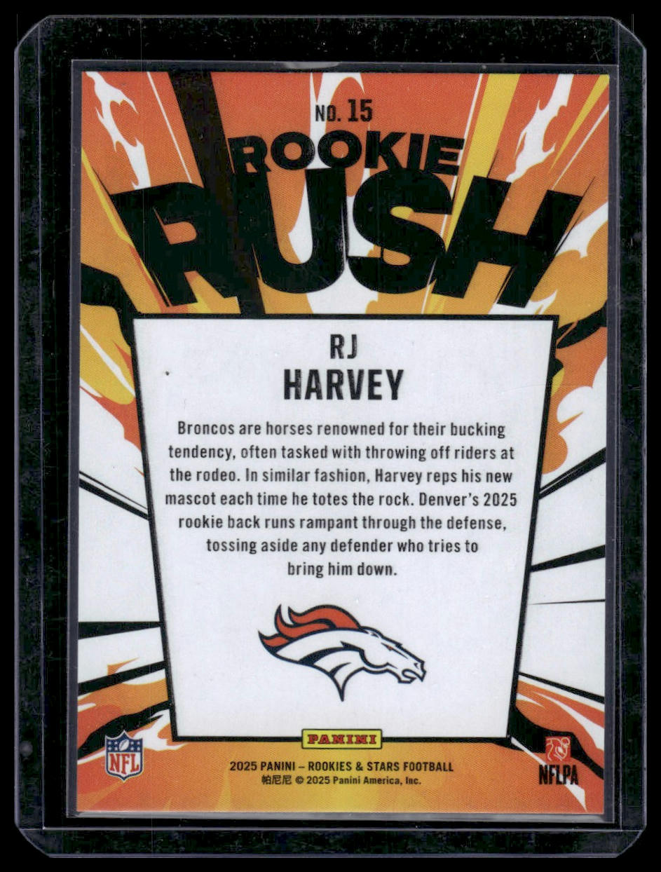 2025 Panini Rookies & Stars #15 RJ Harvey Rookie Rush