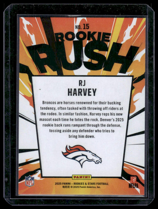 2025 Panini Rookies & Stars #15 RJ Harvey Rookie Rush
