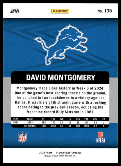David Montgomery 2025 Panini Revolution #105 Red Astro