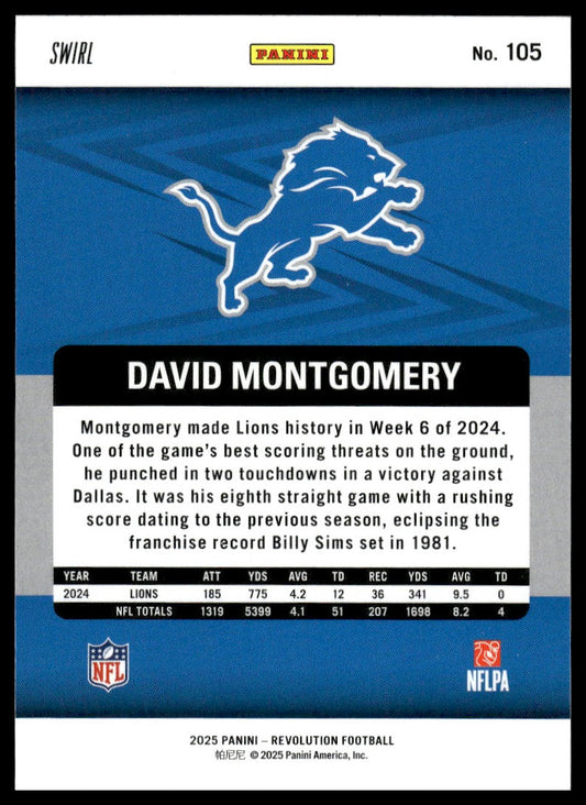 David Montgomery 2025 Panini Revolution #105 Red Astro