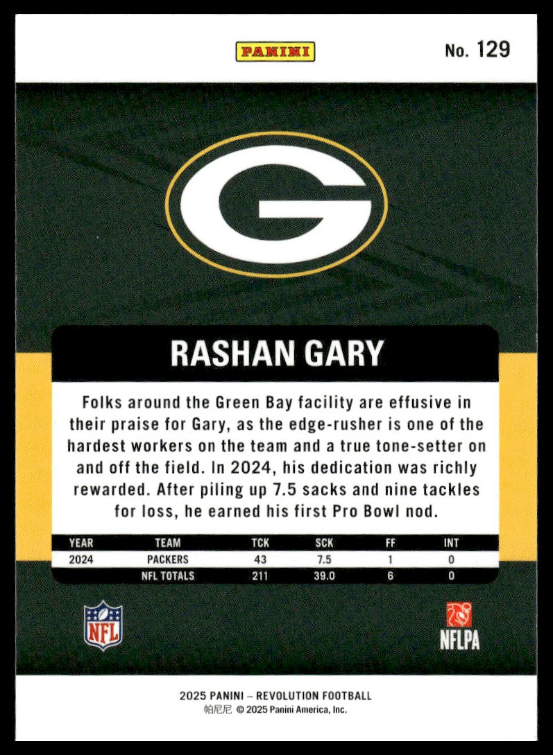 Rashan Gary 2025 Panini Revolution #129 Red Cosmo