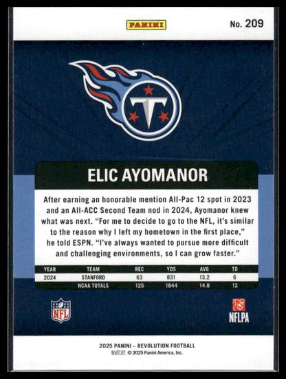 Elic Ayomanor 2025 Panini Revolution #209 Red Swirl