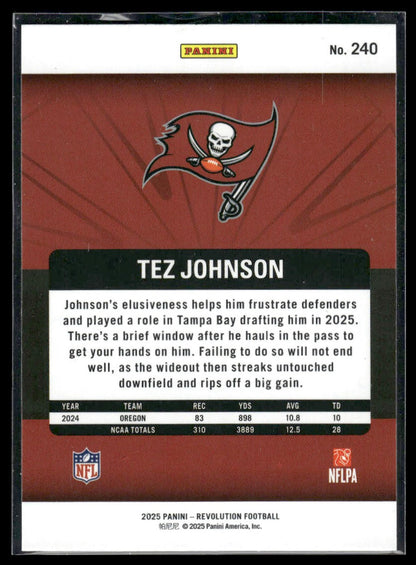 Tez Johnson 2025 Panini Revolution #240 Red Astro
