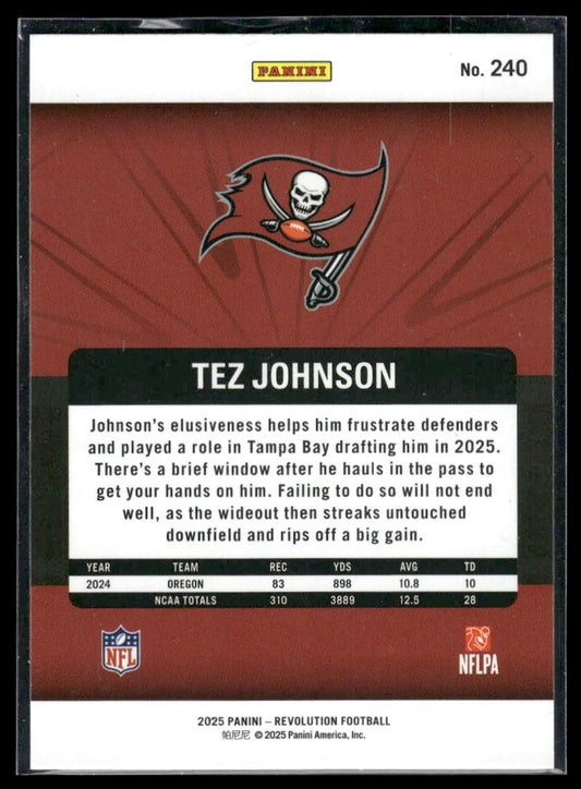 Tez Johnson 2025 Panini Revolution #240 Red Astro