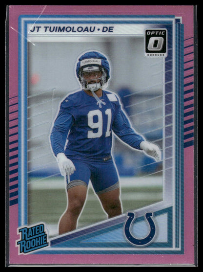 JT Tuimoloau 2025 Donruss #398 Optic Rated Rookies Preview Red Pandora RC