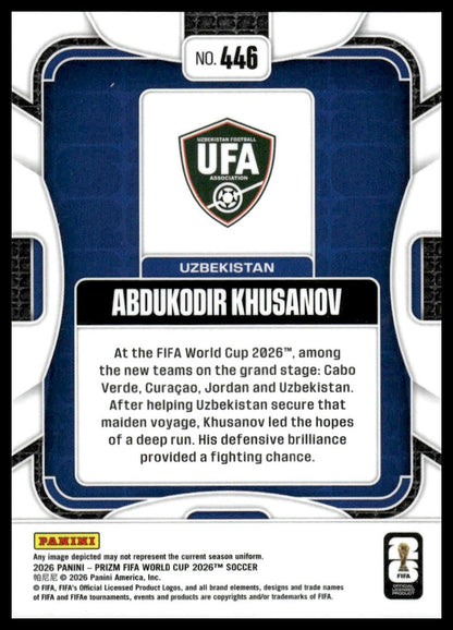 2026 Panini Prizm FIFA World Cup #446 Abdukodir Khusanov Silver Prizm