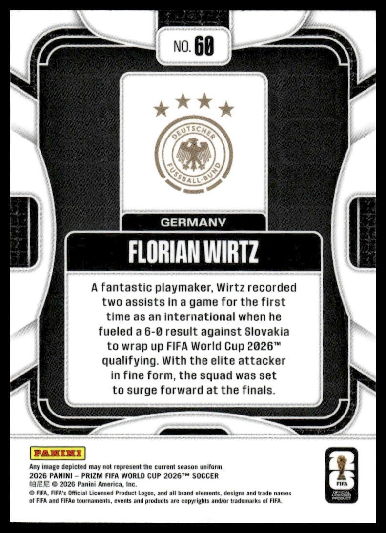 2026 Panini Prizm FIFA World Cup #60 Florian Wirtz Silver Prizm