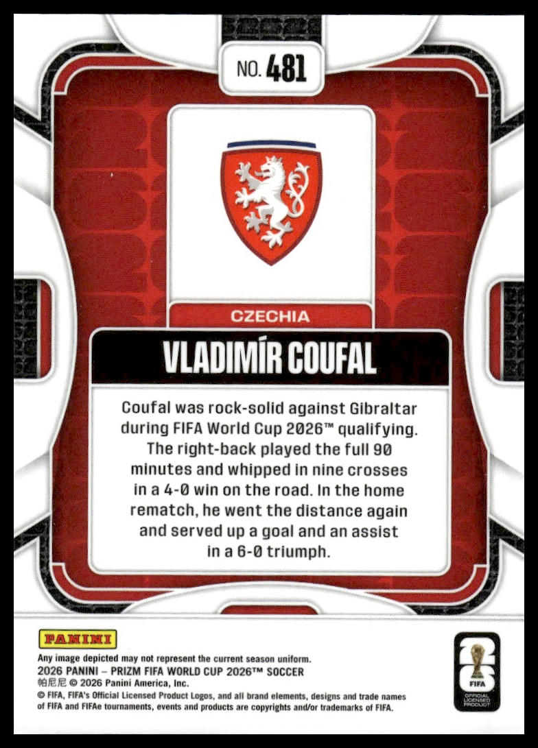 2026 Panini Prizm FIFA World Cup #481 Vladimir Coufal Silver Prizm