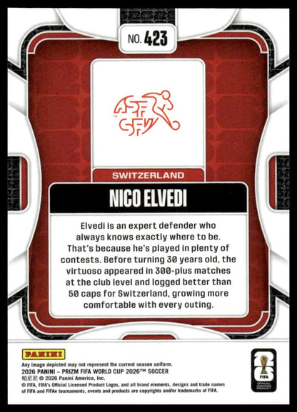 2026 Panini Prizm FIFA World Cup #423 Nico Elvedi Silver Prizm
