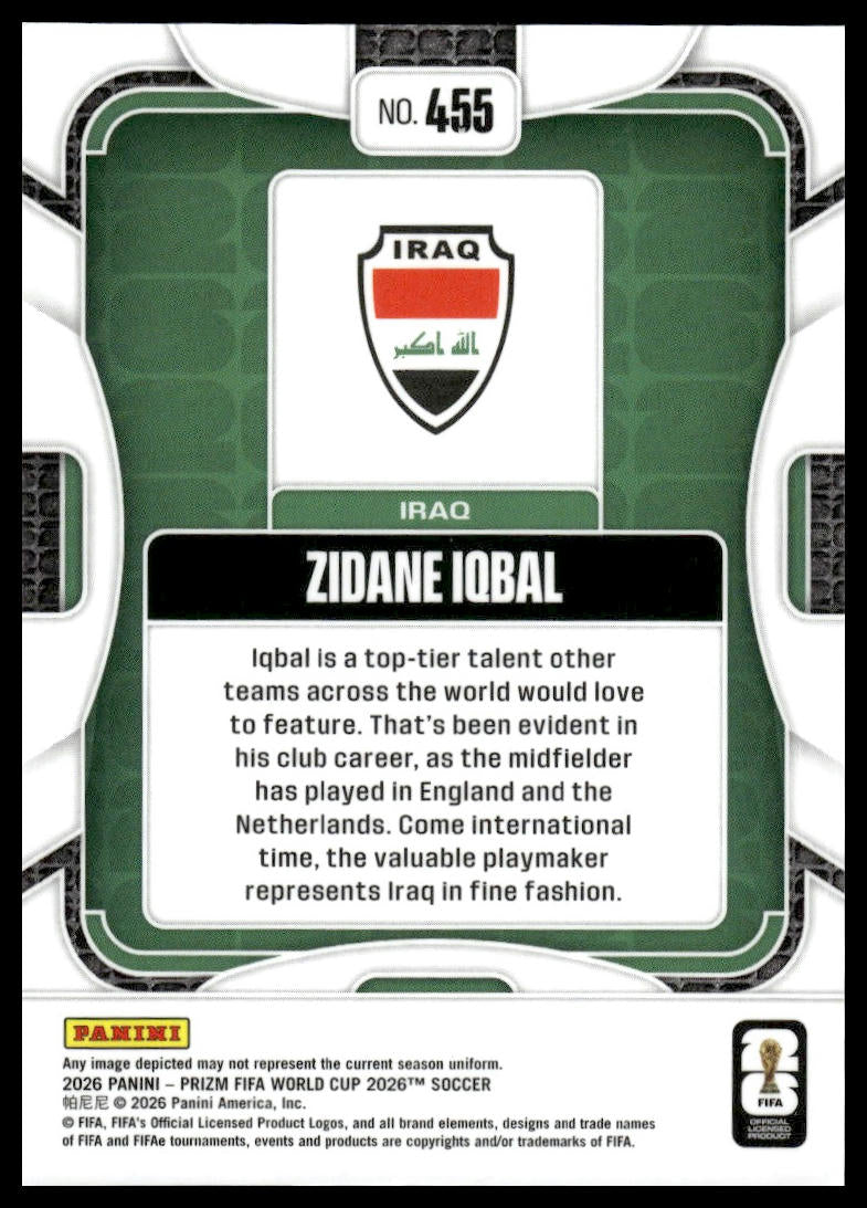 2026 Panini Prizm FIFA World Cup #455 Zidane Iqbal Silver Prizm