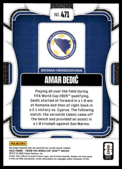 2026 Panini Prizm FIFA World Cup #471 Amar Dedic Silver Prizm
