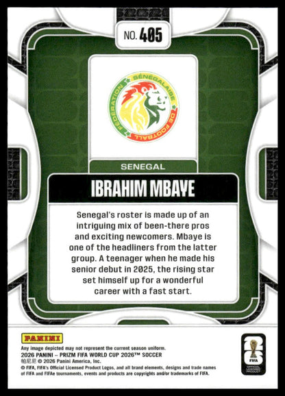 2026 Panini Prizm FIFA World Cup #405 Ibrahim Mbaye Silver Prizm