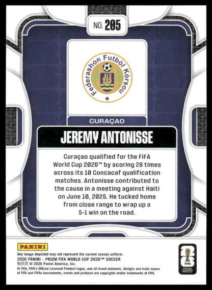 2026 Panini Prizm FIFA World Cup #205 Jeremy Antonisse Silver Prizm