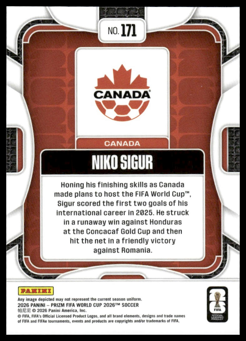 2026 Panini Prizm FIFA World Cup #171 Niko Sigur Silver Prizm