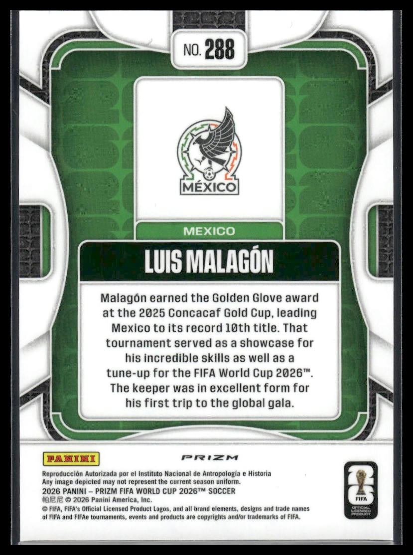 2026 Panini Prizm FIFA World Cup #288 Luis Malagon Disco Prizm