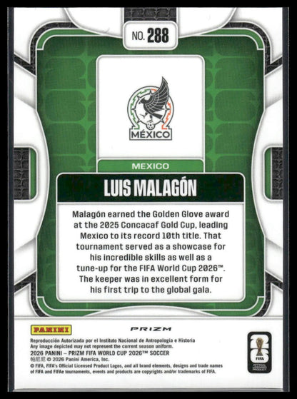 2026 Panini Prizm FIFA World Cup #288 Luis Malagon Disco Prizm