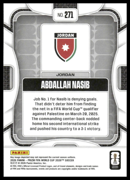 2026 Panini Prizm FIFA World Cup #271 Abdallah Nasib Silver Prizm