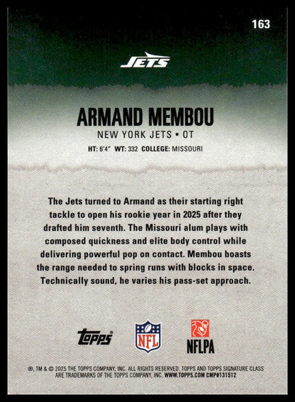 Armand Membou 2025 Topps Signature Class #163 Blue & Yellow RC
