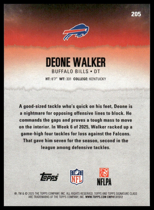 Deone Walker 2025 Topps Signature Class #205 Blue & Yellow RC