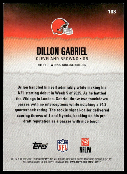 Dillon Gabriel 2025 Topps Signature Class #103 Blue & Yellow RC