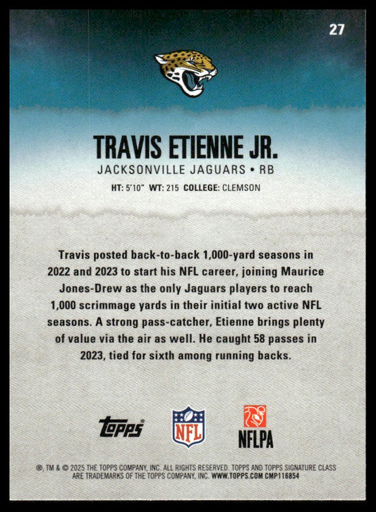 Travis Etienne Jr. 2025 Topps Signature Class #27 Blue & Yellow