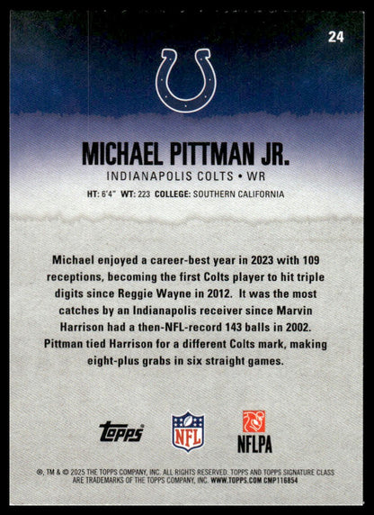 Michael Pittman Jr. 2025 Topps Signature Class #24 Blue & Yellow