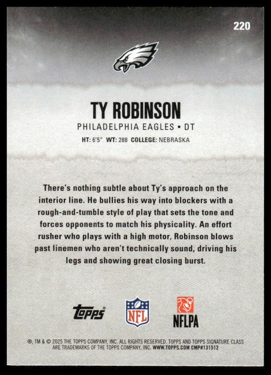 Ty Robinson 2025 Topps Signature Class #220 Blue & Yellow RC