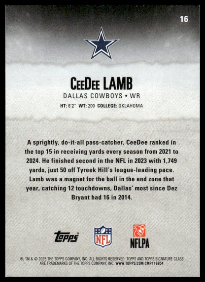 CeeDee Lamb 2025 Topps Signature Class #16 Blue & Yellow
