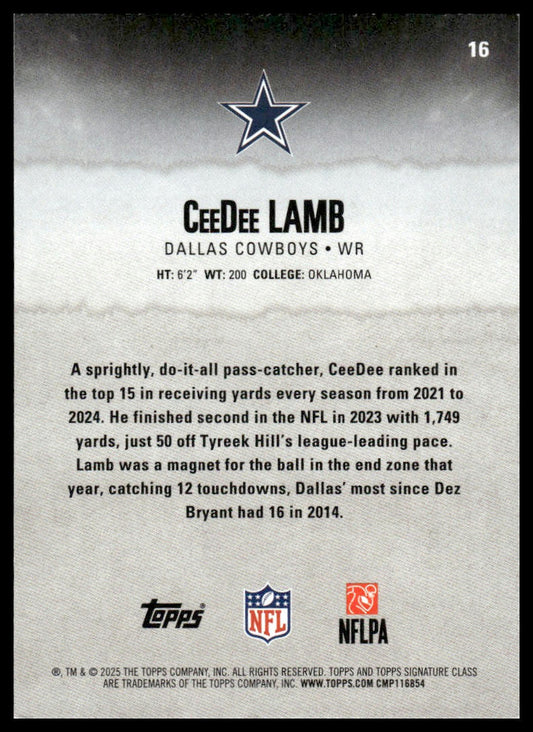 CeeDee Lamb 2025 Topps Signature Class #16 Blue & Yellow
