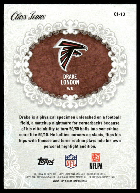 Drake London 2025 Topps Signature Class #CI-13 Class Icons