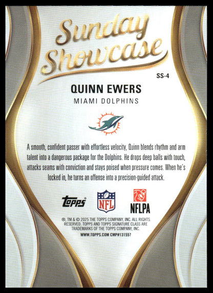 Quinn Ewers 2025 Topps Signature Class #SS-4 Sunday Showcase