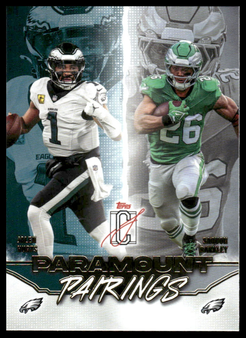 Saquon Barkley / Jalen Hurts 2025 Topps Signature Class #PP-5 Paramount Pairings