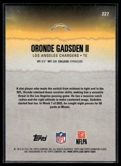 Oronde Gadsden II 2025 Topps Signature Class #227 Blue & Yellow RC