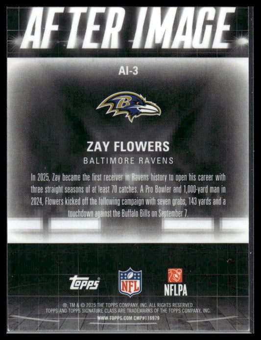 Zay Flowers 2025 Topps Signature Class #AI-3 After Image