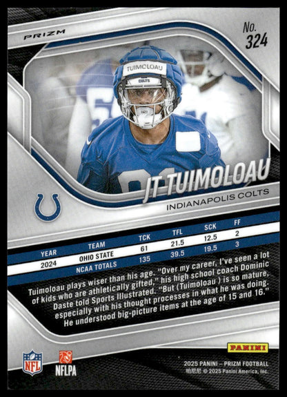JT Tuimoloau 2025 Panini Prizm #324 Purple Shimmer